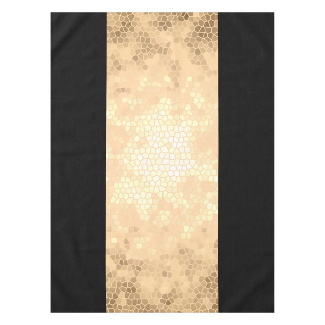 elegant clear faux gold and black stripes tablecloth (Front)