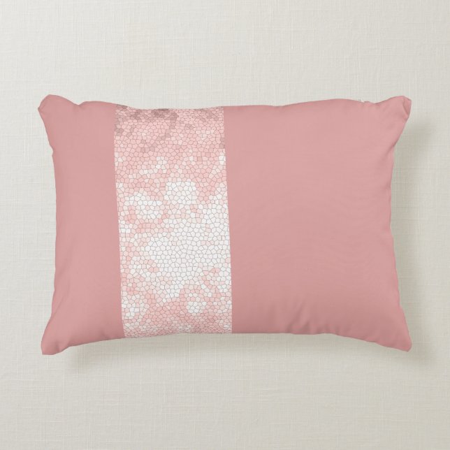 elegant clear faux rose gold pink stripes decorative cushion (Front)