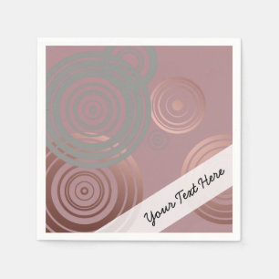 elegant clear rose gold grey geometric circles napkin
