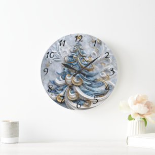 Elegant clocks decorate the tree
