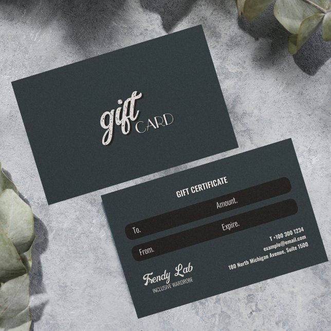 Elegant Clothing Business Black White Grey Grey  Card (Elegant Clothing Business Black White Gray Grey Business Card)