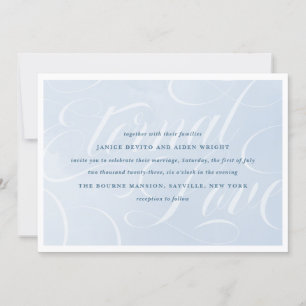 Elegant Cloud Blue Sky Script Watercolor Invitation