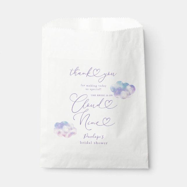 Elegant Cloud Nine Bridal Shower  Favour Bag (Front)