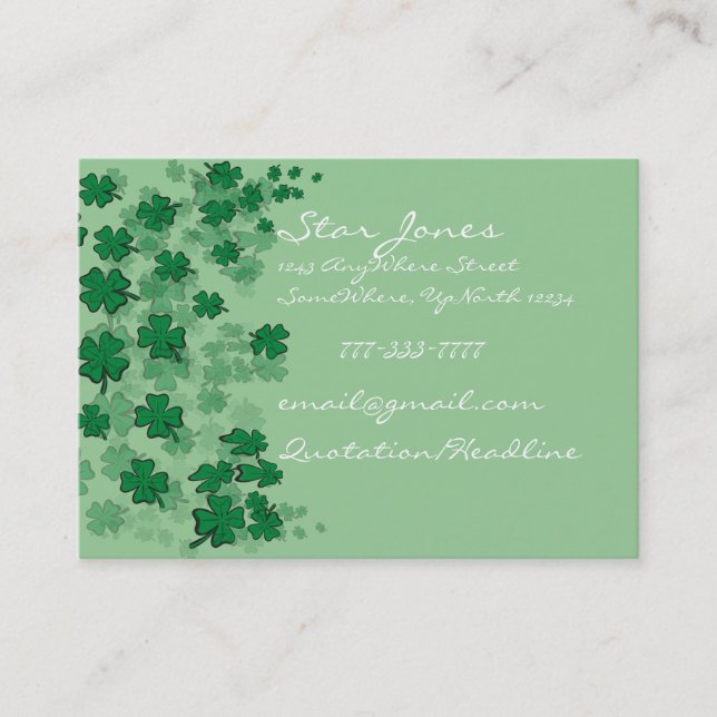 Elegant Clover Business Card - (Front)
