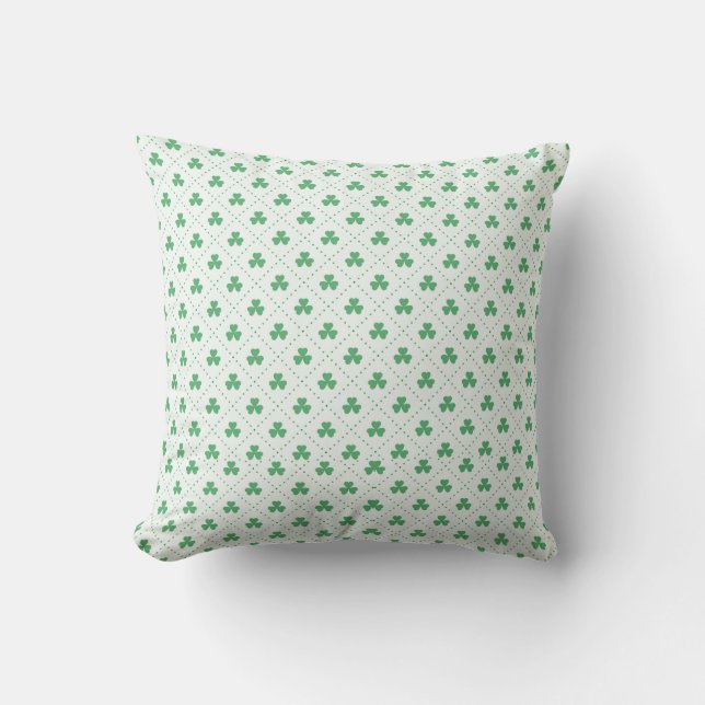 Elegant Clover Print Accent Pillow for Sofa (Front)