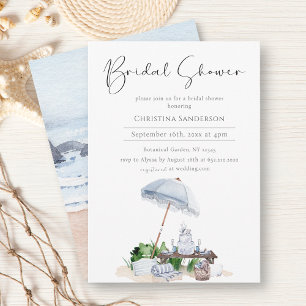 Elegant Coastal Beach Bridal Shower Save the Date Invitation