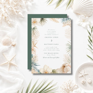 Elegant Coastal Beach Wedding Invite