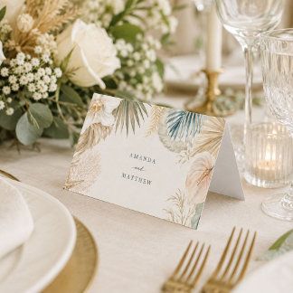 Elegant Coastal Beach Wedding Place Cards