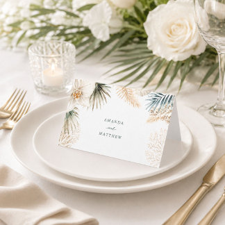 Elegant Coastal Beach Wedding Place Cards