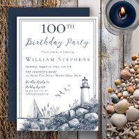 Elegant Coastal Lighthouse 100th Birthday Party