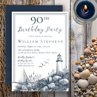 Elegant Coastal Lighthouse 90th Birthday Party