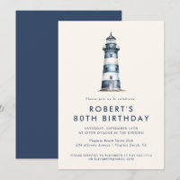 Elegant Coastal Lighthouse Adult Birthday Party 