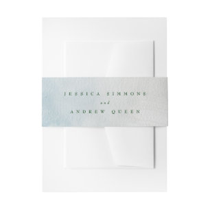 Elegant Coastal Watercolor Landscape Wedding Invitation Belly Band
