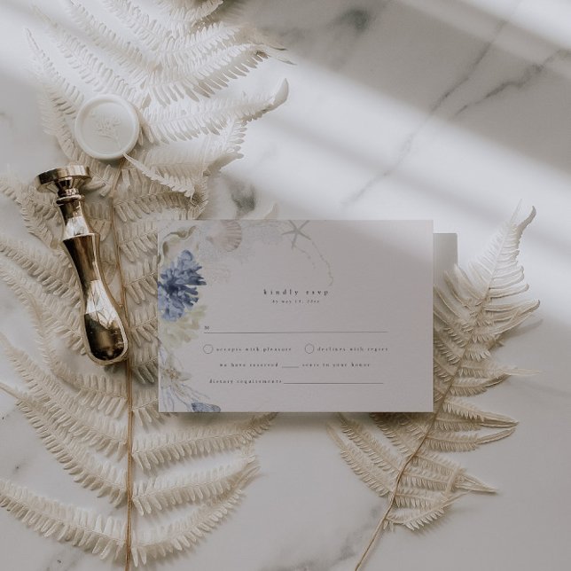 Elegant Coastal Wedding RSVP Card (Creator Uploaded)