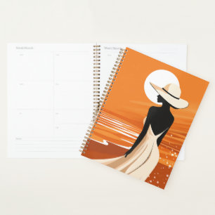 🌅👒 Elegant Coastal Woman Planner ✍️📆