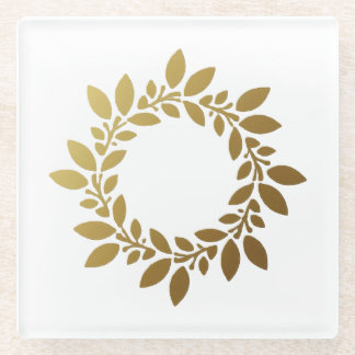 Elegant Coasters Featuring Intricate Gold Leaf.