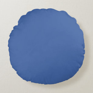 Elegant Cobalt Blue Minimalist Solid Colour Round Cushion