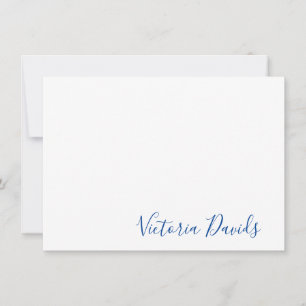 Elegant Cobalt Blue Personalised Signature Script Card