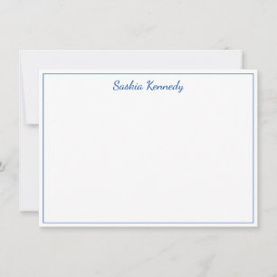 Elegant Cobalt Blue Script Border Personalised Card