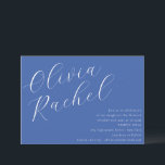 Elegant Cobalt Blue Script Minimal Bat Mitzvah Invitation<br><div class="desc">This elegant Bat Mitzvah invitation showcases a contemporary design with a minimalist horizontal composition, perfect for modern celebrations. The invitation features a beautiful script calligraphy in crisp white, set against a rich Cobalt Blue background, creating a striking and sophisticated look. Ideal for those who appreciate clean lines and timeless style,...</div>