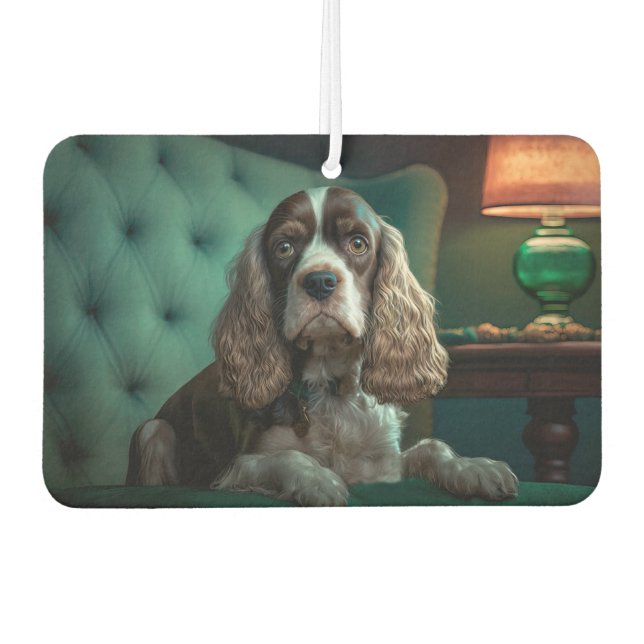 Elegant Cocker Spaniel Classic Portrait Design Car Air Freshener (Front)