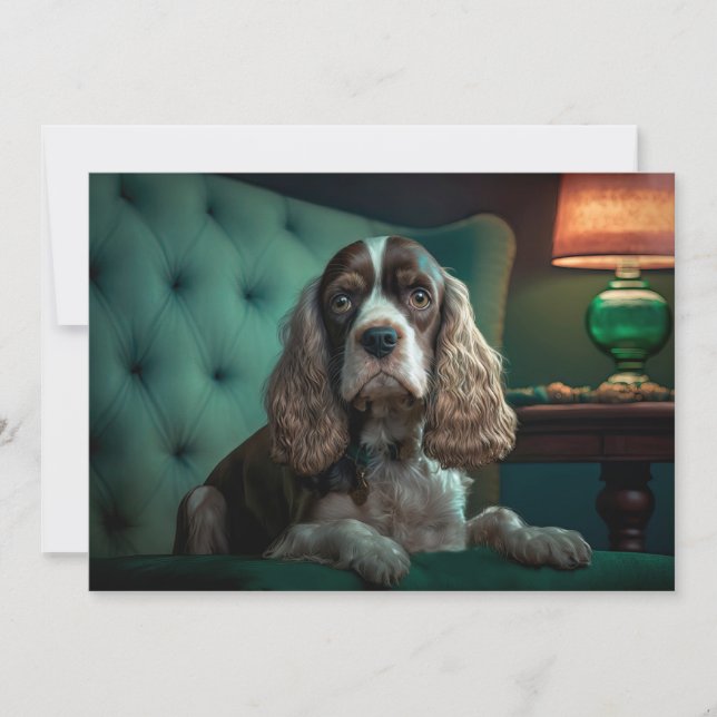 Elegant Cocker Spaniel Classic Portrait Design Card (Front)
