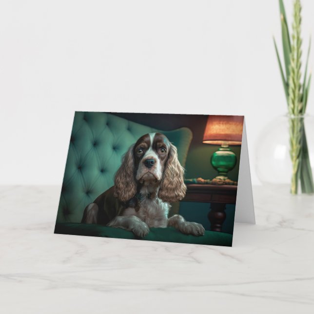 Elegant Cocker Spaniel Classic Portrait Design Card (Front)