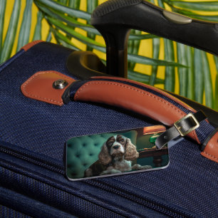 Elegant Cocker Spaniel Classic Portrait Design Luggage Tag