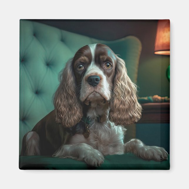 Elegant Cocker Spaniel Classic Portrait Design Magnet (Front)