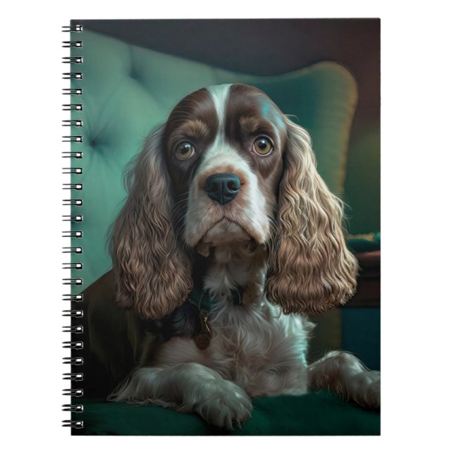Elegant Cocker Spaniel Classic Portrait Design Notebook (Front)