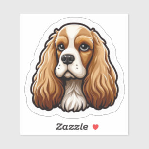 Elegant Cocker Spaniel Head Sticker
