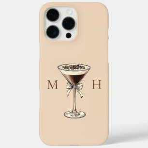 Elegant Cocktail Coquette Bow Initials Monogram iPhone 16 Pro Max Case