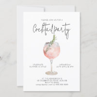Elegant Cocktail Party Pink Invitation