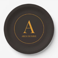 Elegant Coffee Bean Brown & Gold Monogram