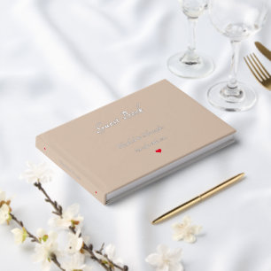 Elegant Coffee Colour Silver Weddings Anniversary Guest Book