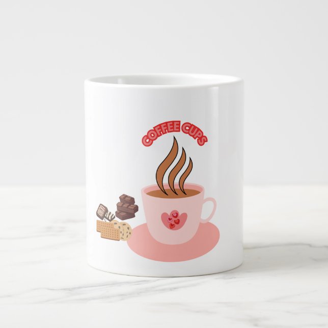Elegant Coffee Cup with Chocolate & Biscuits (Front)