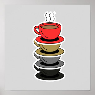 Elegant Coffee Cups Wall Art