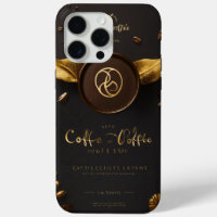Elegant Coffee Seed Logo - Golden Accent Design