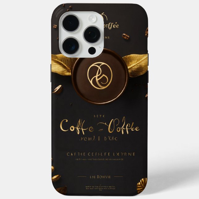 Elegant Coffee Seed Logo - Golden Accent Design Case-Mate iPhone Case (Back)