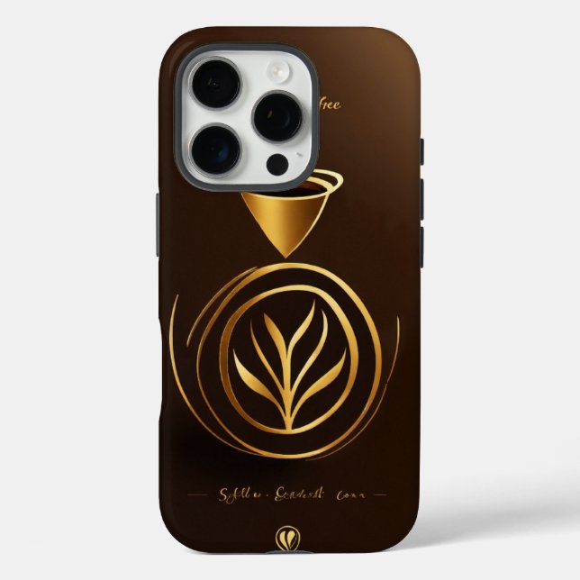 Elegant Coffee Seed Logo - Golden Accent Design Case-Mate iPhone Case (Back)