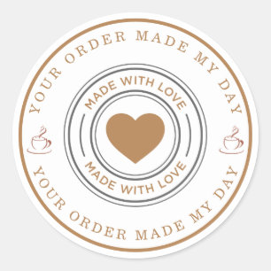 Elegant Coffee Shop Thank You Sticker