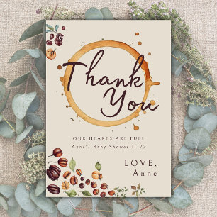 Elegant Coffee Theme Baby Shower Thank You Card
