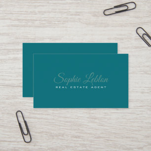 Elegant cold blue real-estate-agent business card