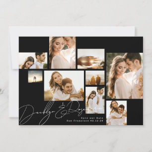 Elegant Collage Qr Code Multi Photo Save The Date