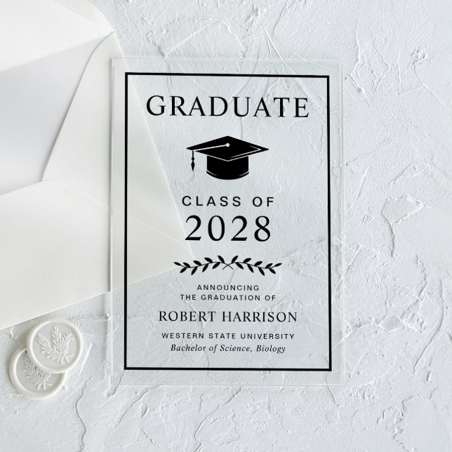 Elegant College Acrylic Graduation Announcement (Creator Uploaded)
