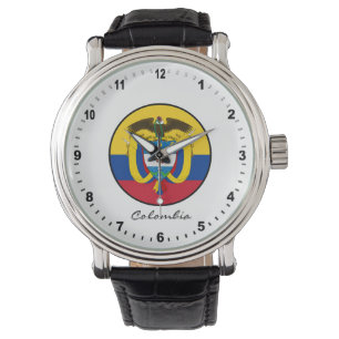 Elegant Colombia Watch & Colombian Flag