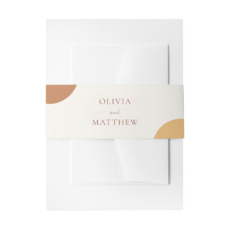 Elegant Colorful Boho Retro Arches Modern Wedding Invitation Belly Band