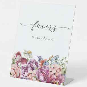 Elegant Colorful Floral Pedestal Sign