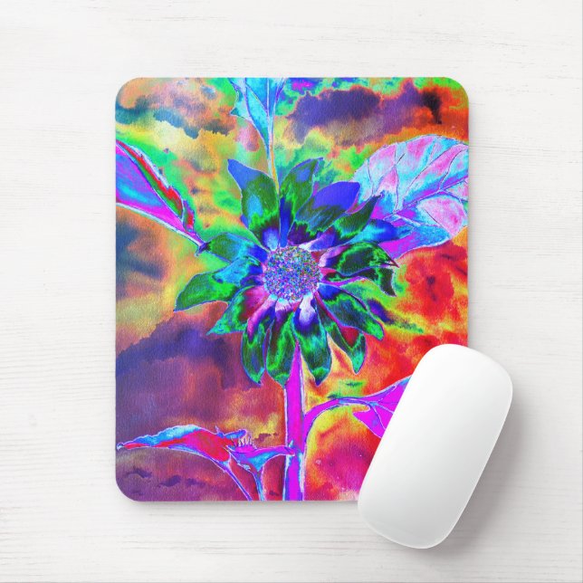 Elegant colorful sunflowers mouse pad (With Mouse)