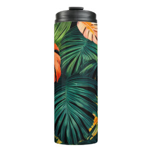 Elegant Colorful Tropical Leaves and Flowers    Th Thermal Tumbler